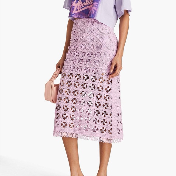 Maje Juliette high-rise Woven Midi Skirt size 38 - Picture 3 of 9